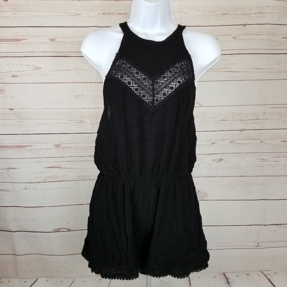 Solemio Dresses & Skirts - Solemio Women's L Black Romper Open Back Halter